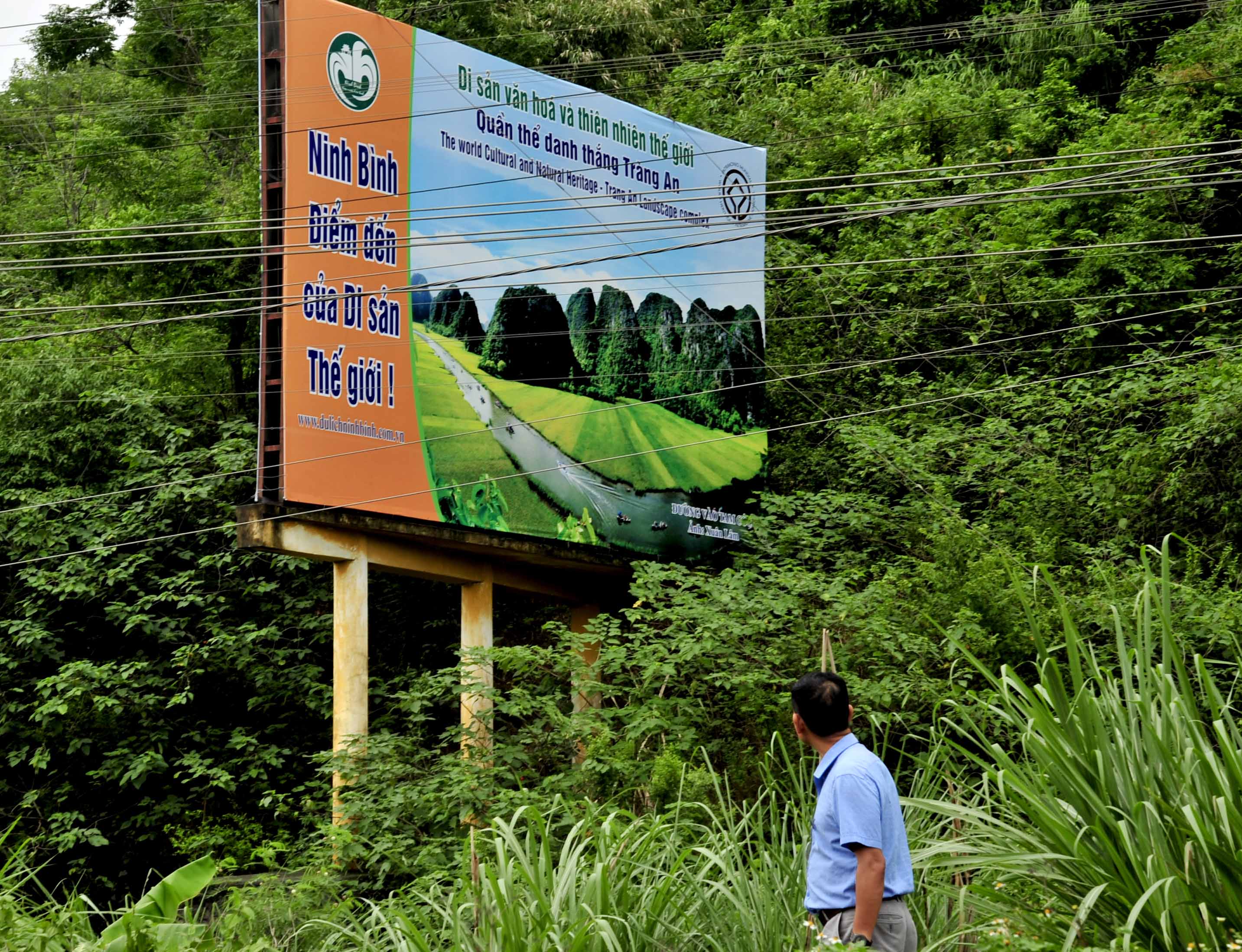 Trung tâm Xúc tiến Du lịch Ninh Bình kiểm tra hệ thống biển quảng cáo, chủ động ứng phó bão số 3.