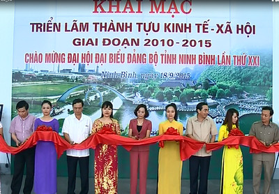 Khai mạc triển lãm thành tựu KT-XH tỉnh Ninh Bình nhiệm kỳ 2010-2015 và gắn biển các công trình chào mừng ĐHĐB Đảng bộ tỉnh Ninh Bình lần thứ XXI